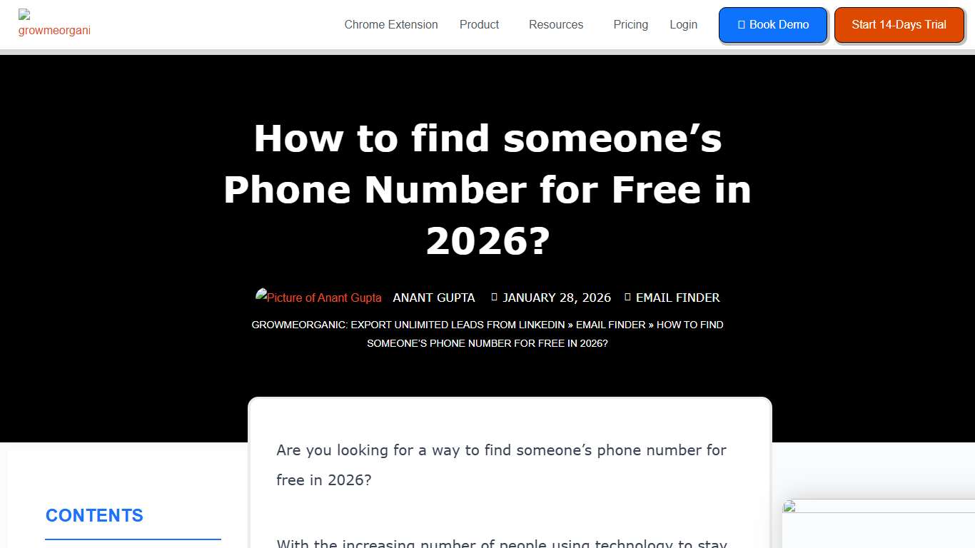 How To Find Someone's Phone Number For Free In 2026? GrowMeOrganic
